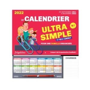 FRIGOBLOC LE MINI CALENDRIER ULTRA SIMPLE POUR UNE FAMILLE ORGANISÉE ! DE SEPT 2021 À DÉC 2022