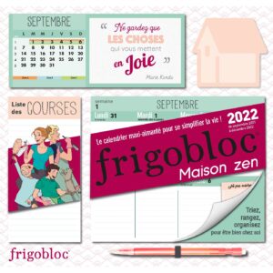FRIGOBLOC HEBDOMADAIRE MAISON ZEN 2022 - 16 MOIS - (DE SEPT. 2021 À DÉC. 2022)