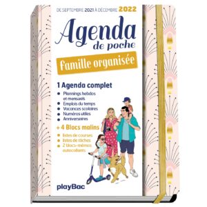 AGENDA DE POCHE DE LA FAMILLE ORGANISÉE 2022 - ROSE (DE SEPT 2021 À DÉCEMBRE 2022)