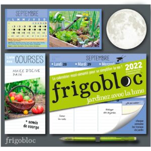 FRIGOBLOC HEBDOMADAIRE JARDINER AVEC LA LUNE 2022 - 16 MOIS - (DE SEPT. 2021 À DÉC. 2022)