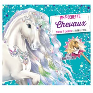 MA POCHETTE CHEVAUX A COLORIER ET A PAILLETER