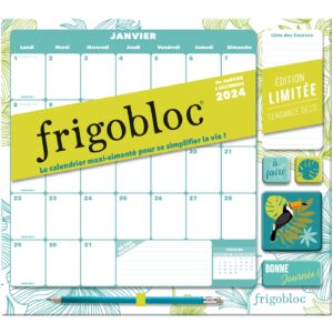 Frigobloc Mensuel 2024 Déco végétale (de janv. à déc. 2024) - édition limitée